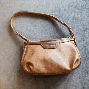 Dooney & Bourke 1975 Tan Monogram Patty Pouchette Shoulder Bag